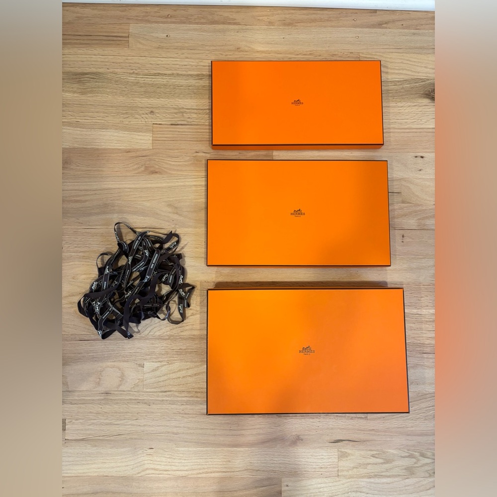 Hermes Orange Storage Boxes Set
